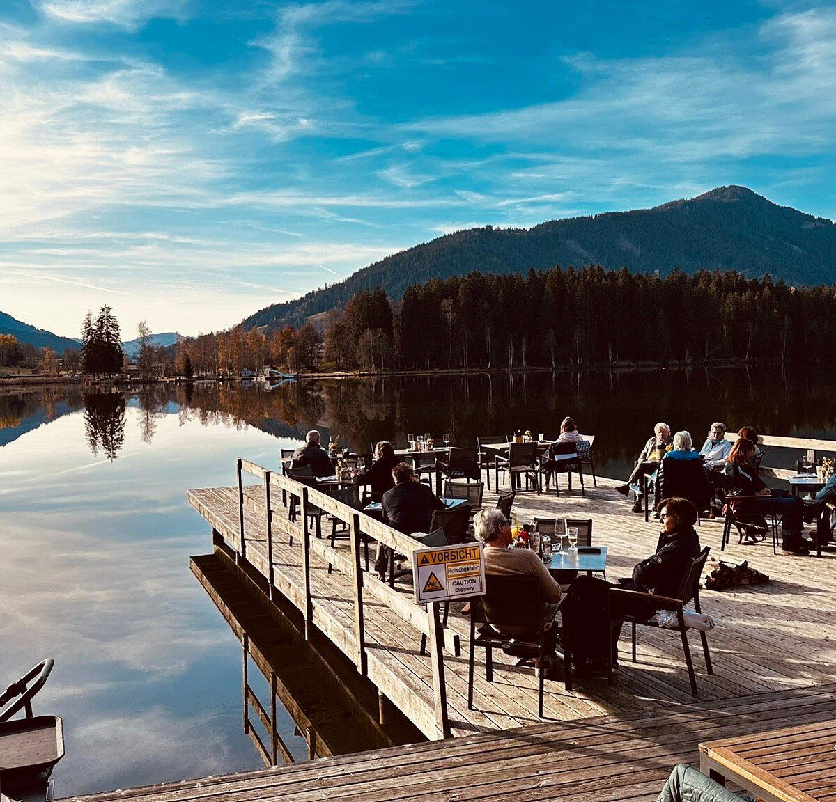 Das Steghaus am Schwarzsee restaurant in Kitzbühel, Austria