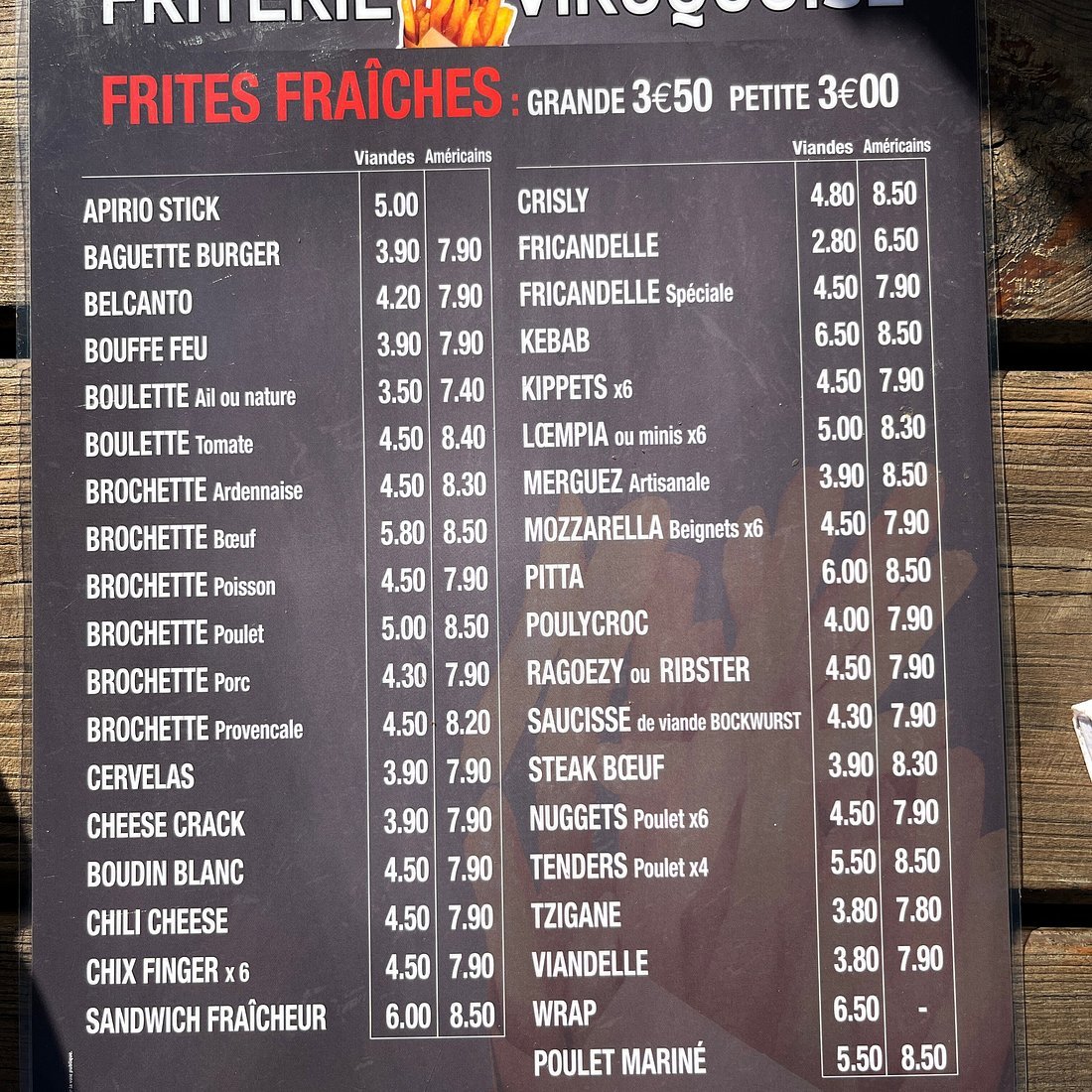 Friterie Viroquoise restaurant in Vireux Molhain, France