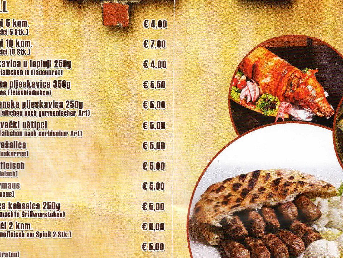 Holzkohlegrill Balkan Burek restaurant in Vienna, Austria