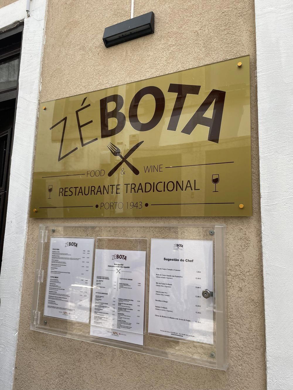 Zé Bota restaurant in Porto, Portugal