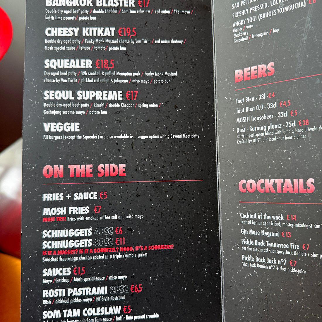 Mosh restaurant in Bruges, Belgium
