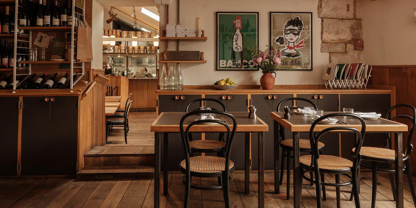 Upstairs at Landrace restaurant in Somerset, United Kingdom