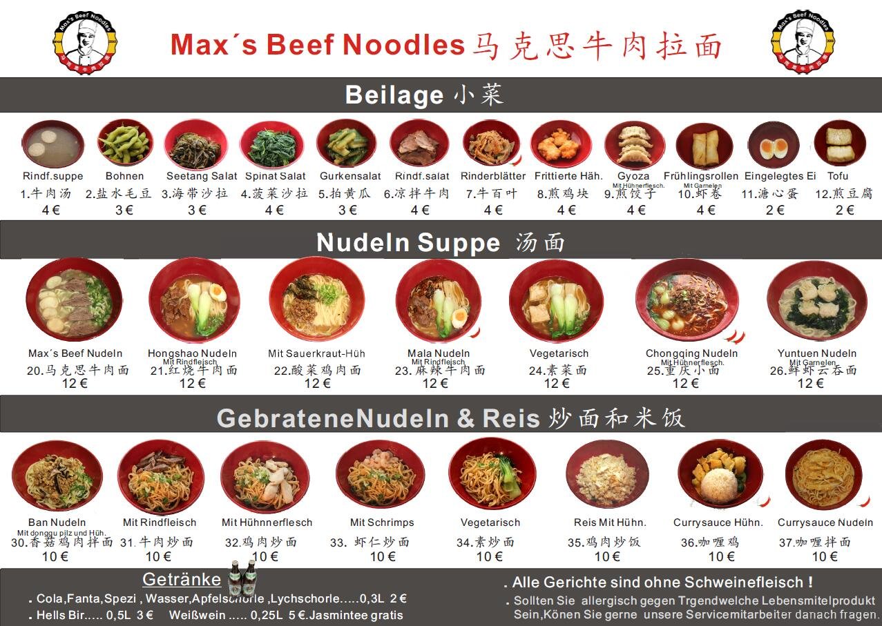Max's Beef Noodles restaurant in Munich, Germany