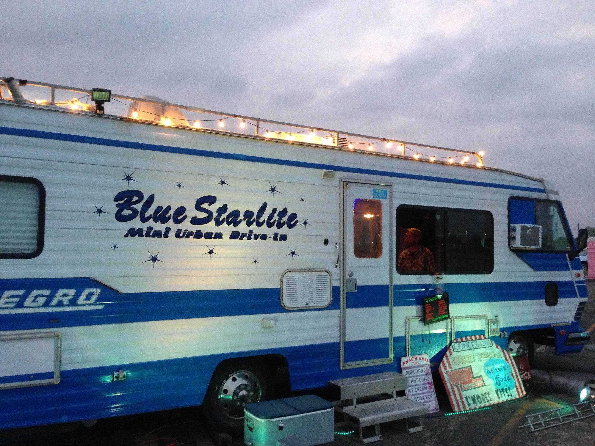 Blue Starlite Mini Urban Drive In restaurant in Austin, United States