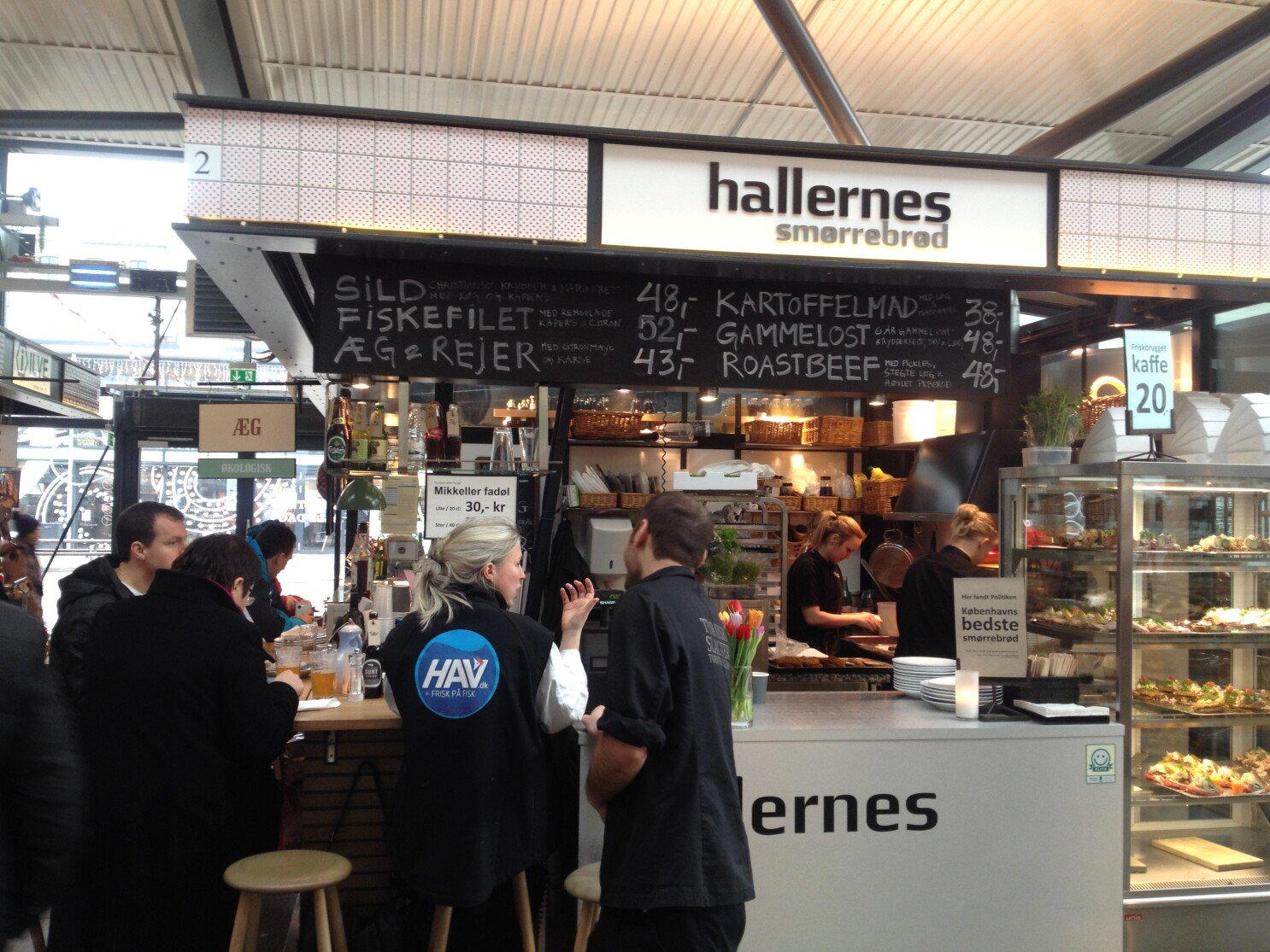 Hallernes Smørrebrød restaurant in Copenhagen, Denmark