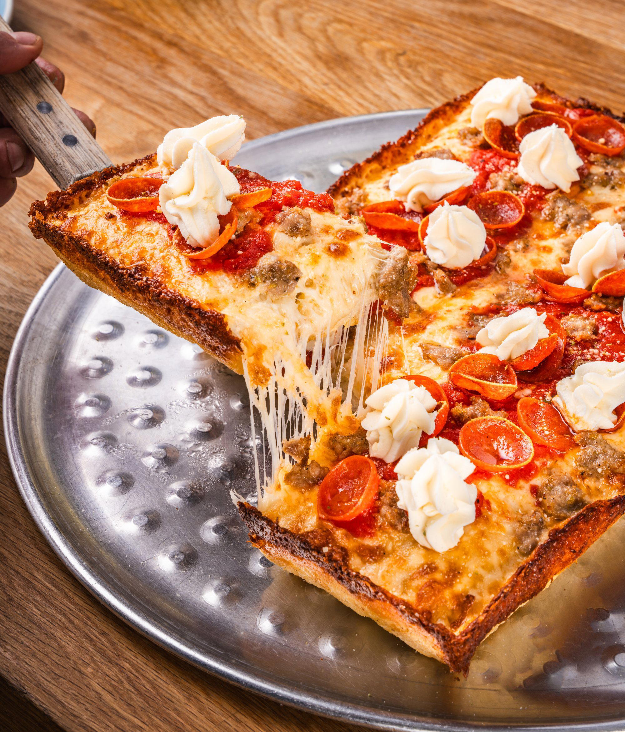 Blue Pan Pizza restaurant in Denver, United States
