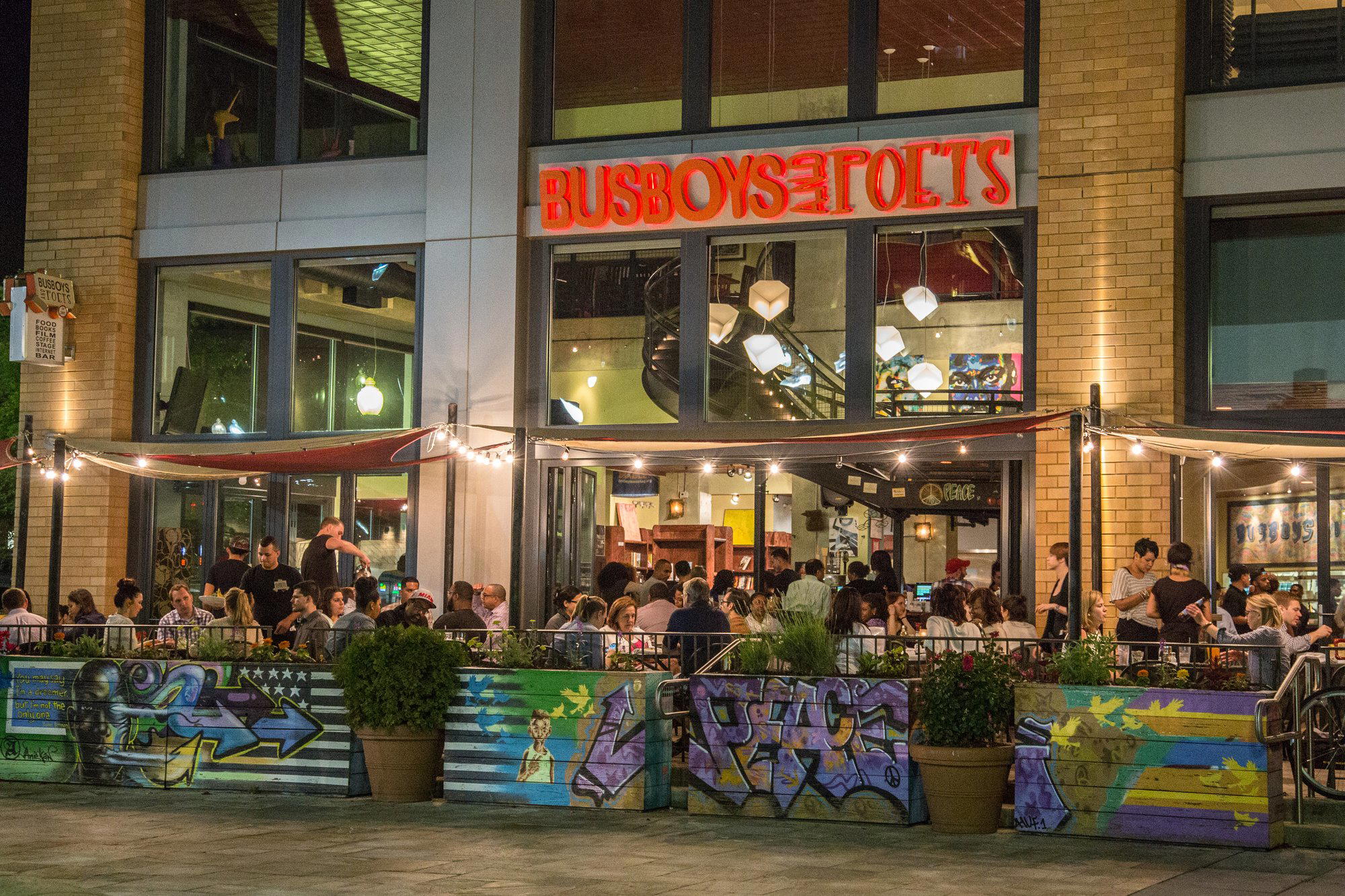 Busboys and Poets restaurant in Washington DC, United States