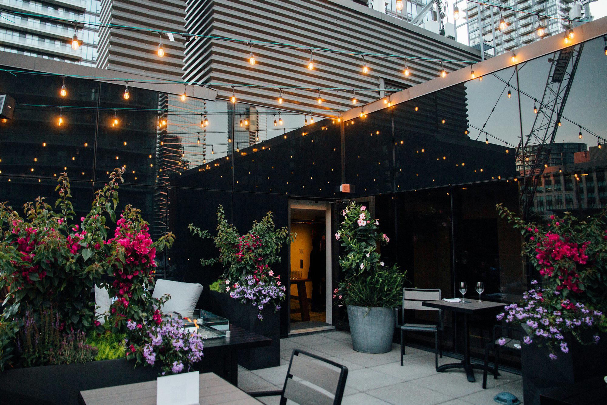 Rooftop at Le Germain Mercer restaurant in Toronto, Canada
