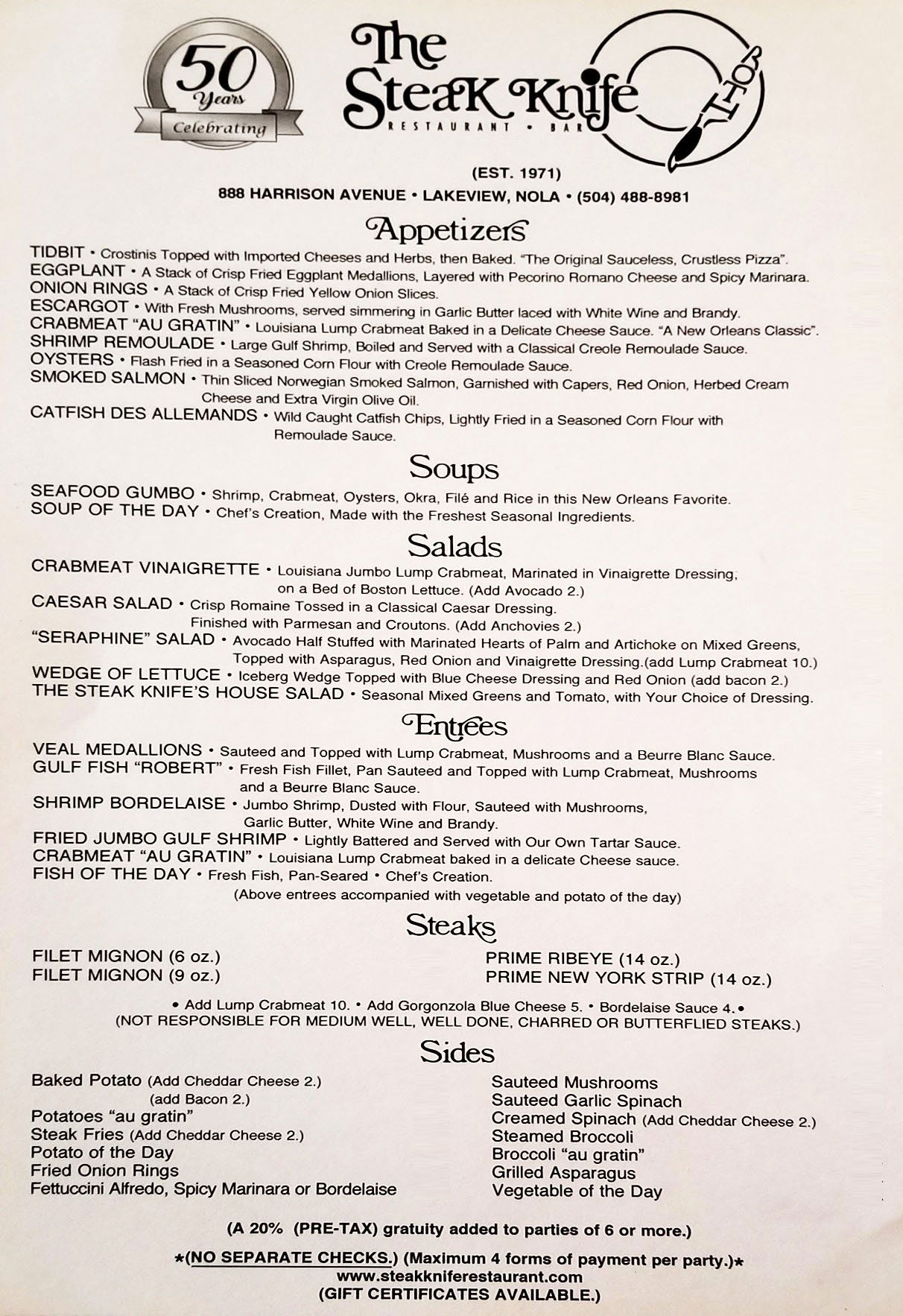 Steak Knife Restaurant, Restaurant in New Orleans