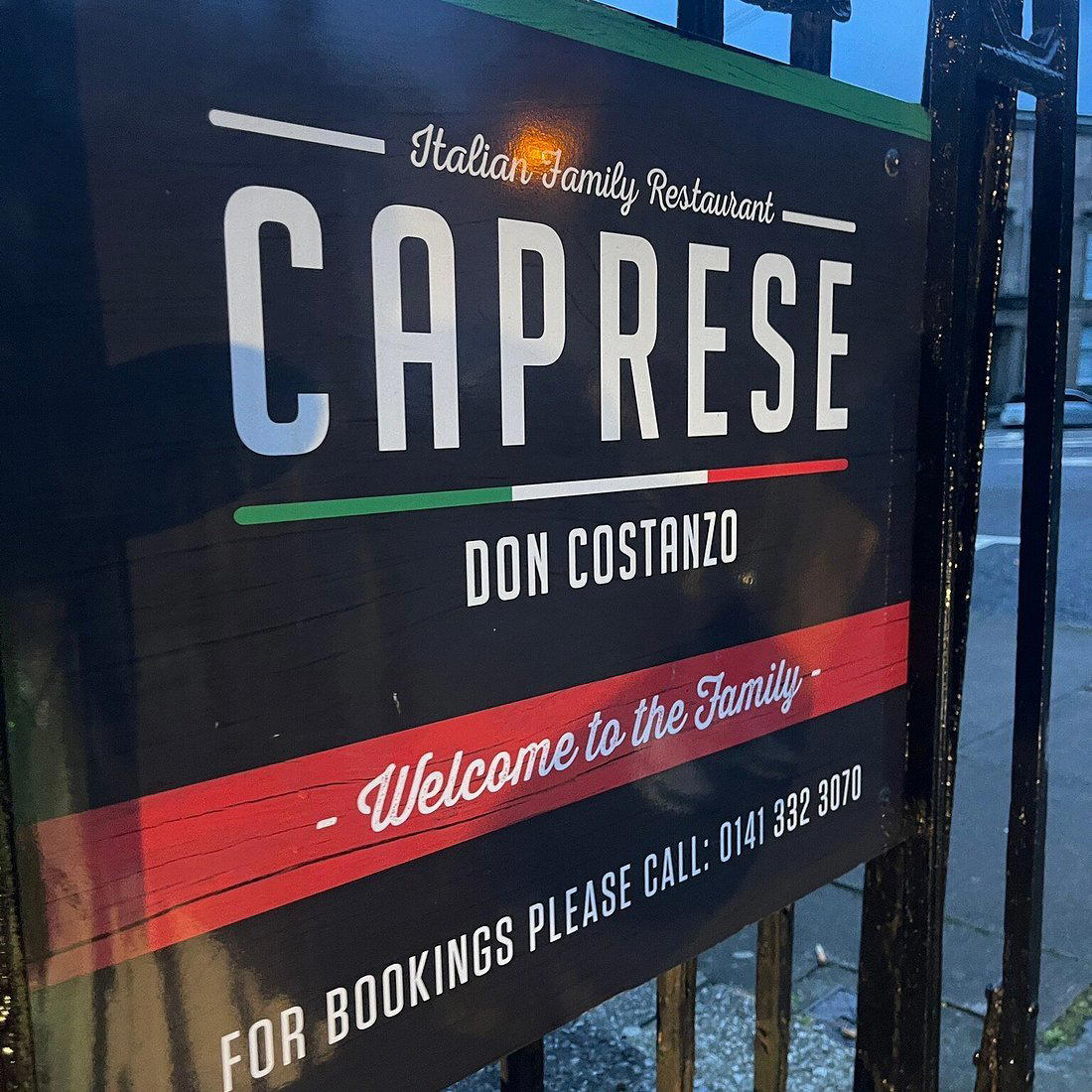 Caprese Don Costanzo restaurant in Glasgow, United Kingdom