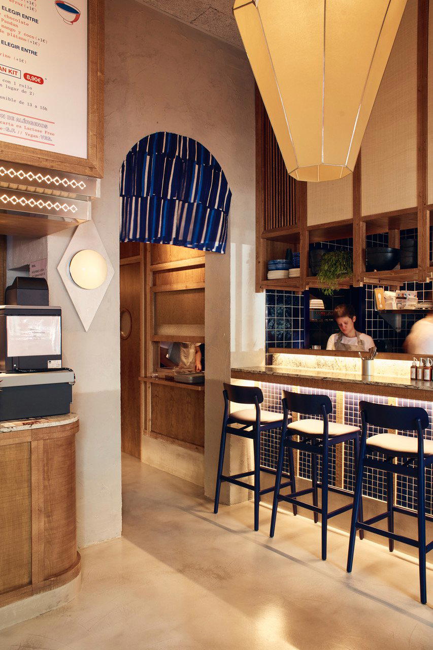 Pandan fast good restaurant in Barcelona, Spain