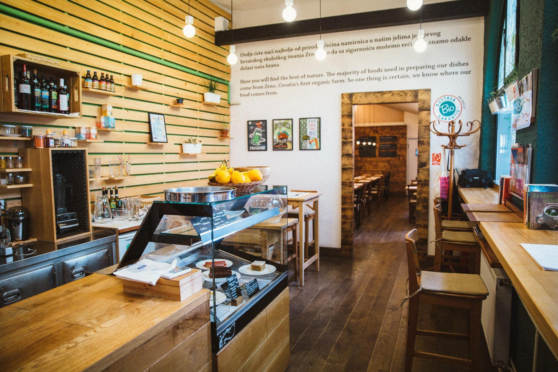 Zrno bio bistro restaurant in Zagreb, Croatia
