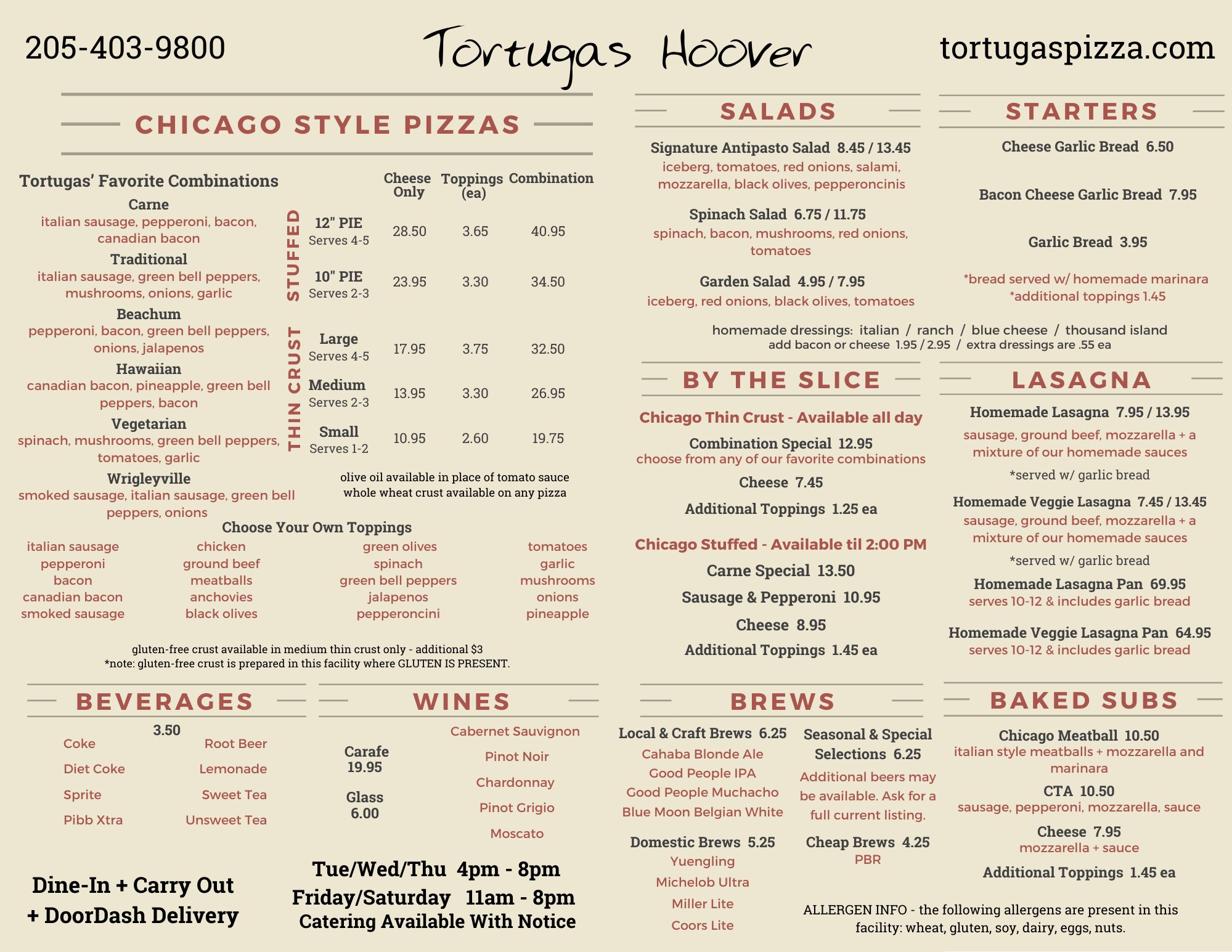 Tortugas Homemade Pizza restaurant in Hoover, United States