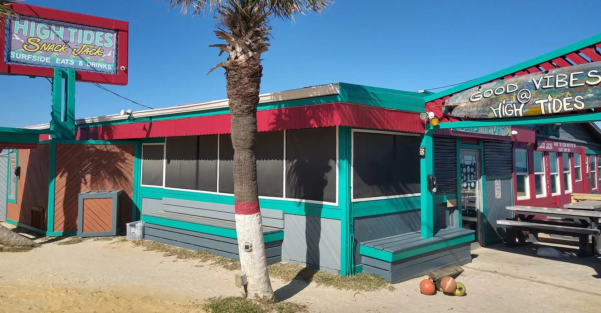 High Tides At Snack Jack restaurant in Flagler Beach