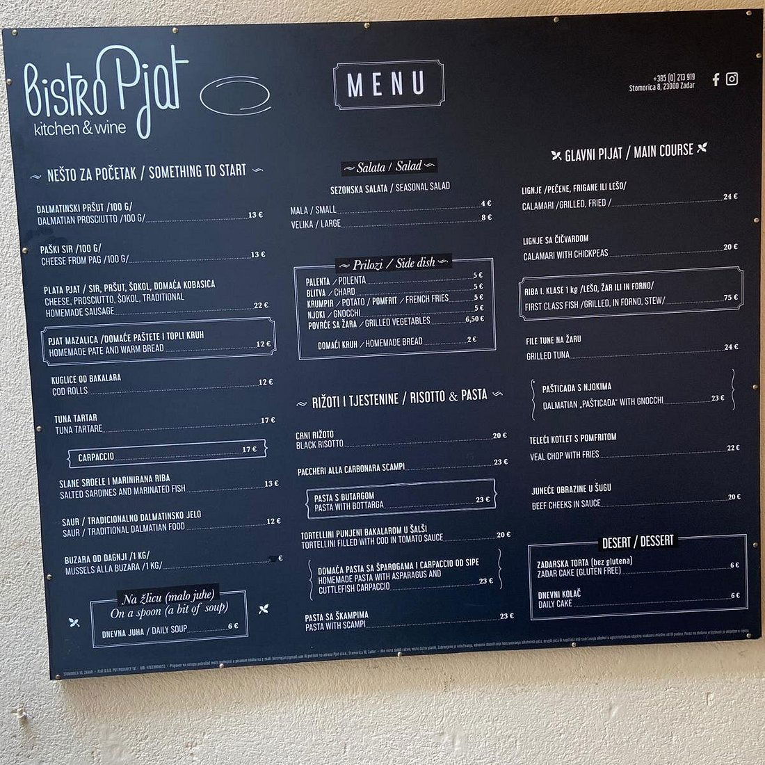Bistro Pjat, Restaurant in Zadar