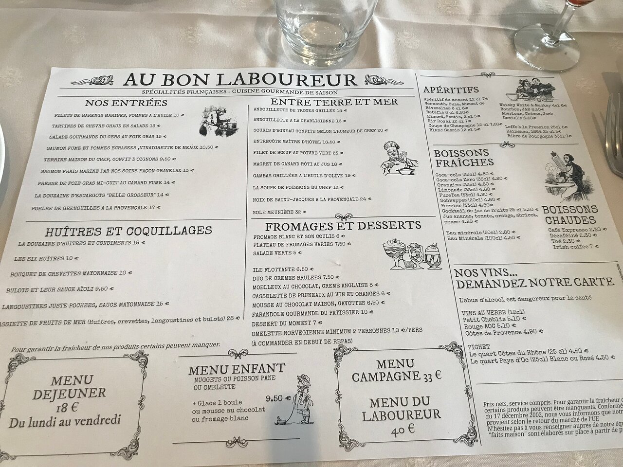 Au Bon Laboureur restaurant in Bray Sur Seine