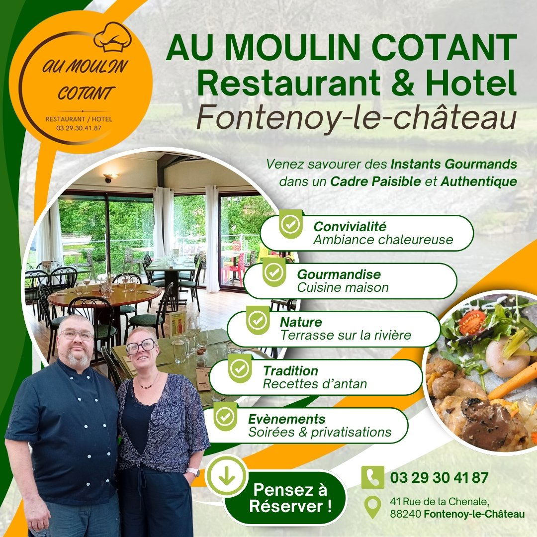 Au Moulin Cotant, Restaurant in Fontenoy Le Chateau