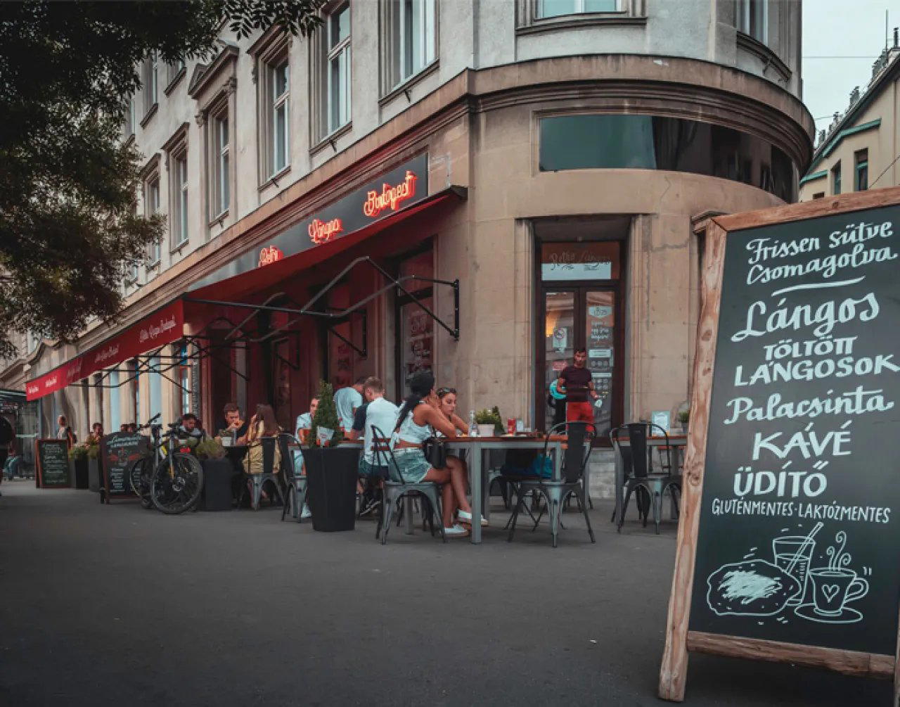 Retro Lángos Budapest restaurant in Budapest, Hungary