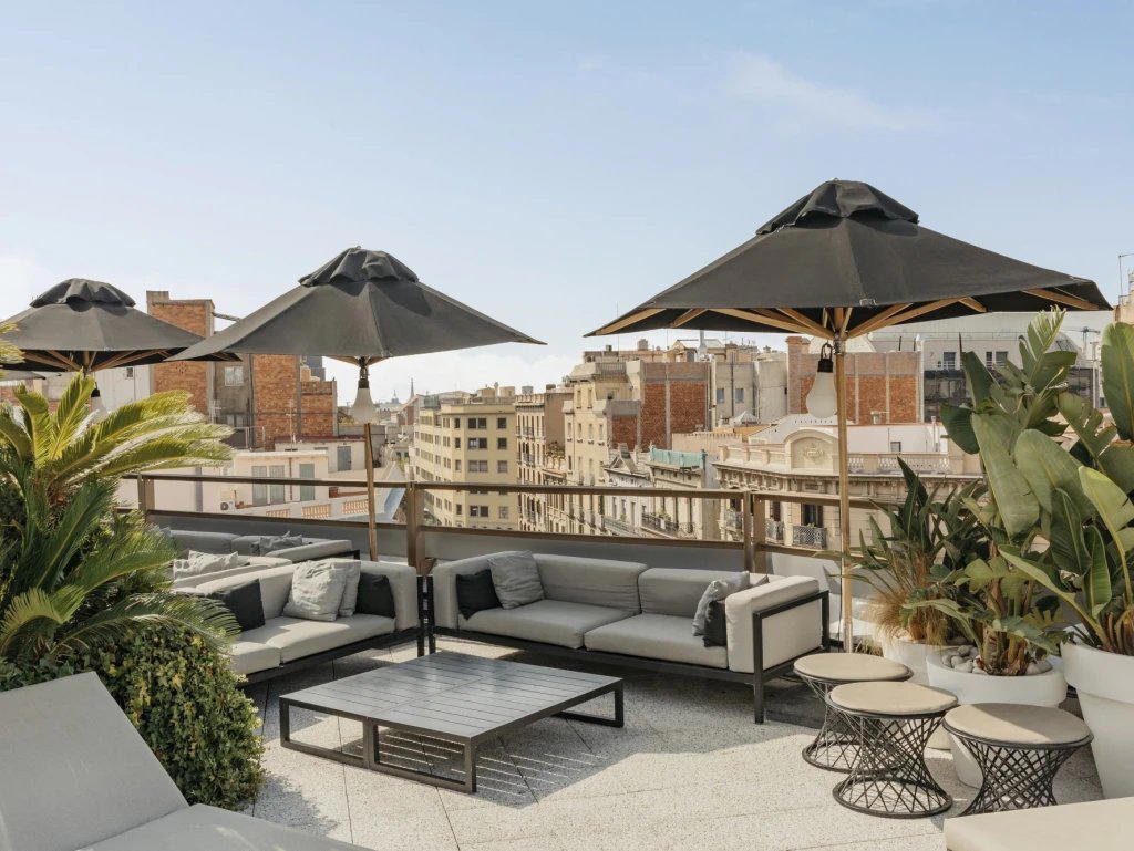 Del Claris Terrace restaurant in Barcelona, Spain