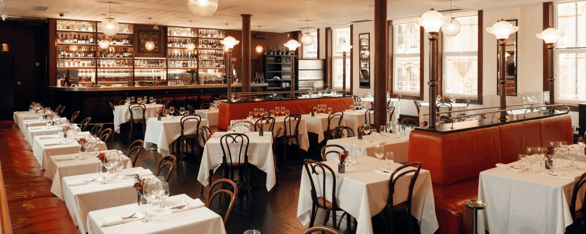 The Dining Room at Fallon & Byrne restaurant in Dublin, Ireland