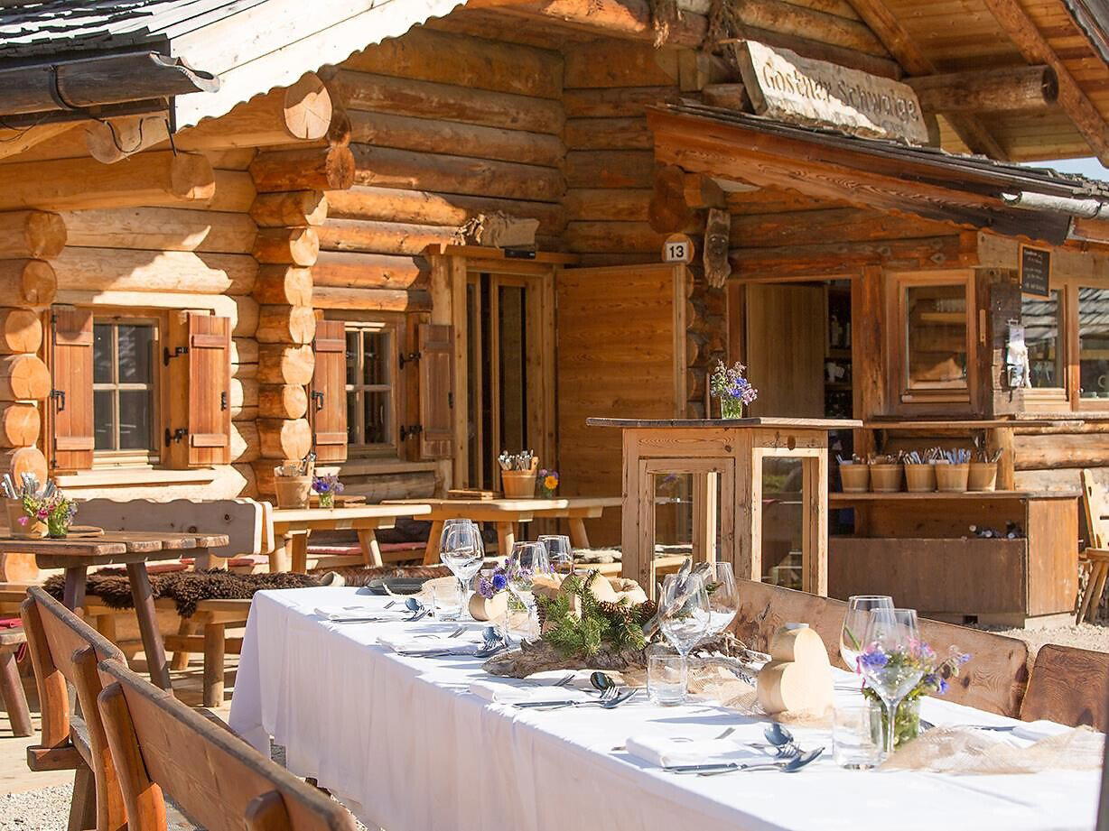 Gostner Schwaige restaurant in Kastelruth, Italy