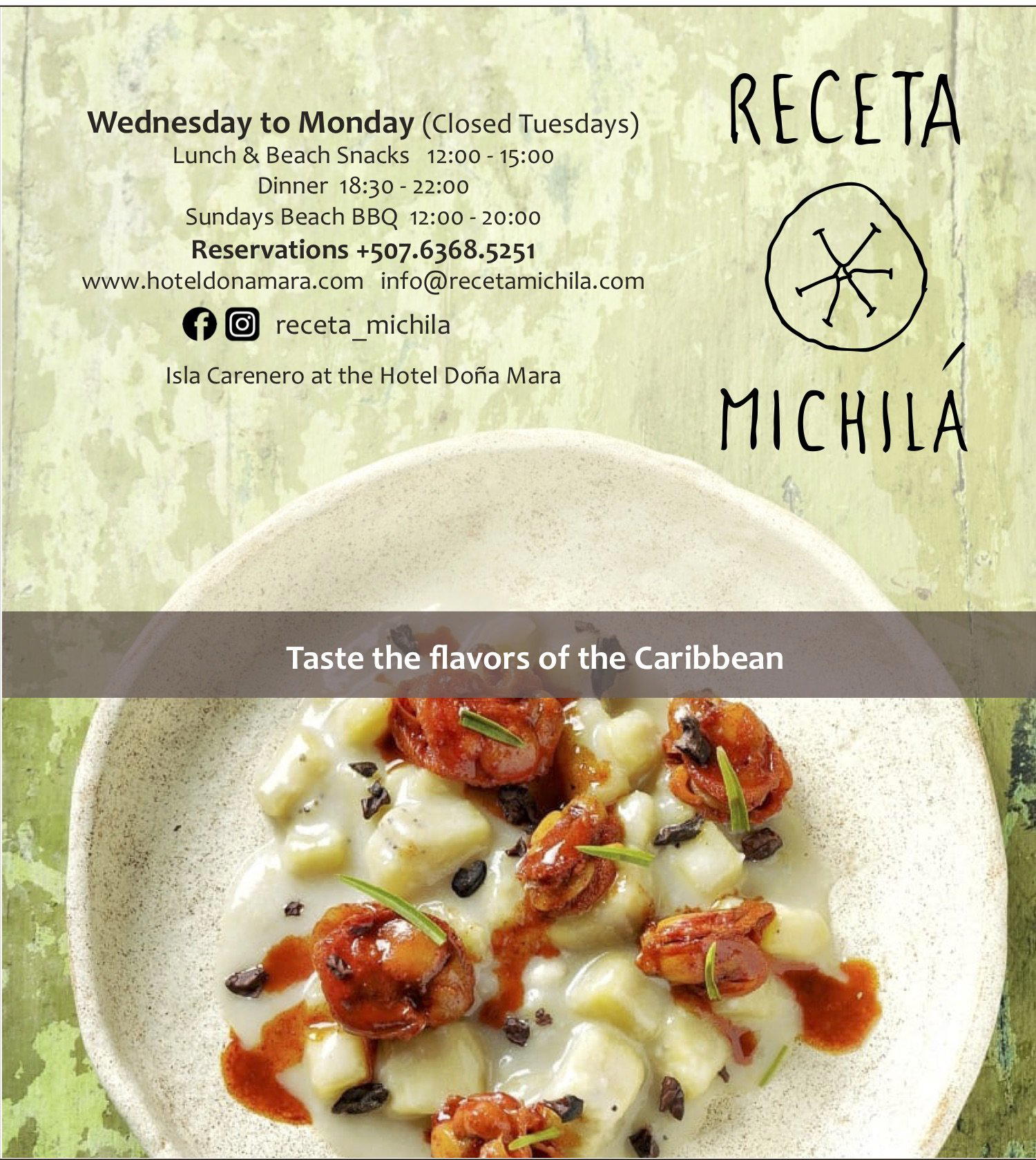 Receta Michilá restaurant in Isla Carenero