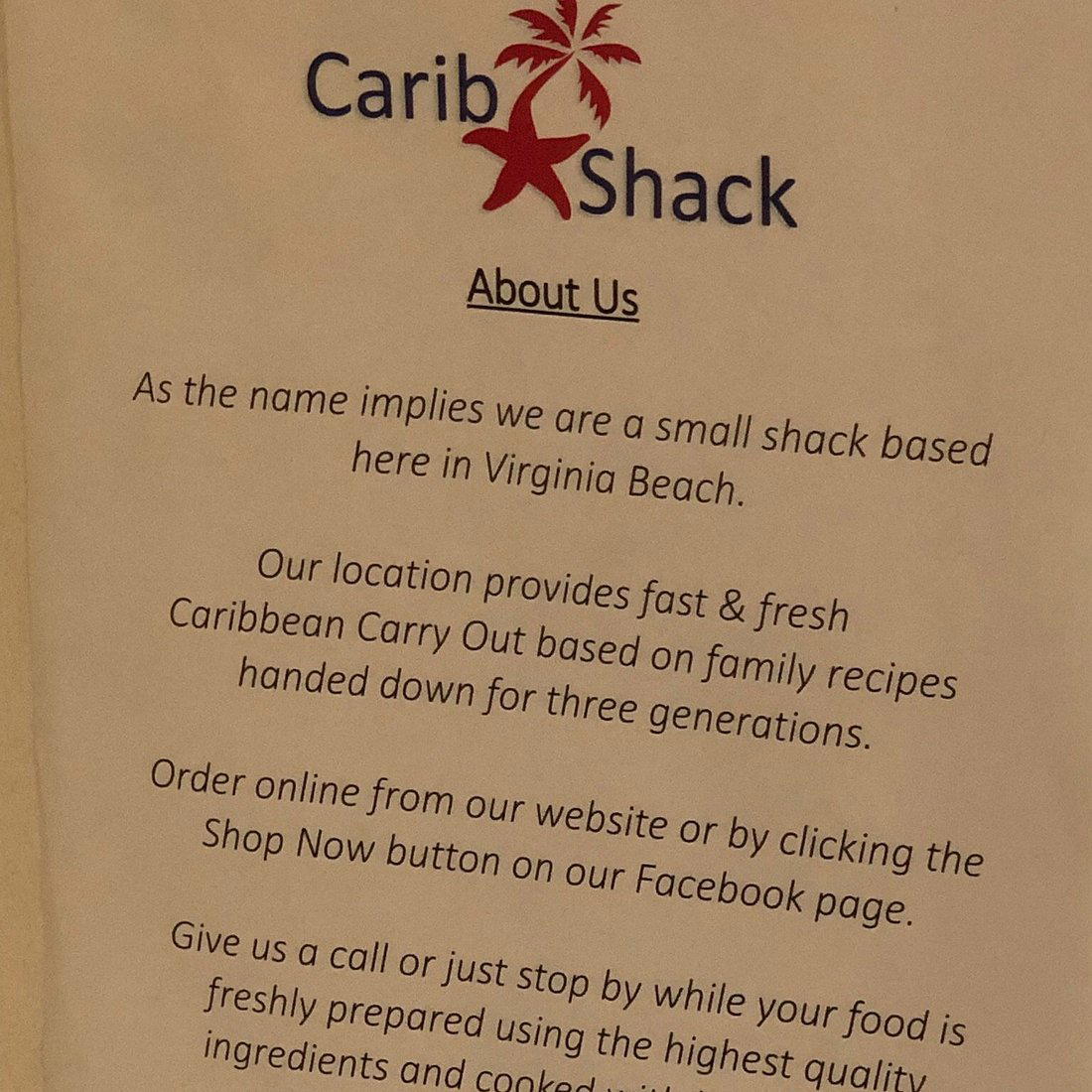 Carib Shack restaurant in Virginia Beach