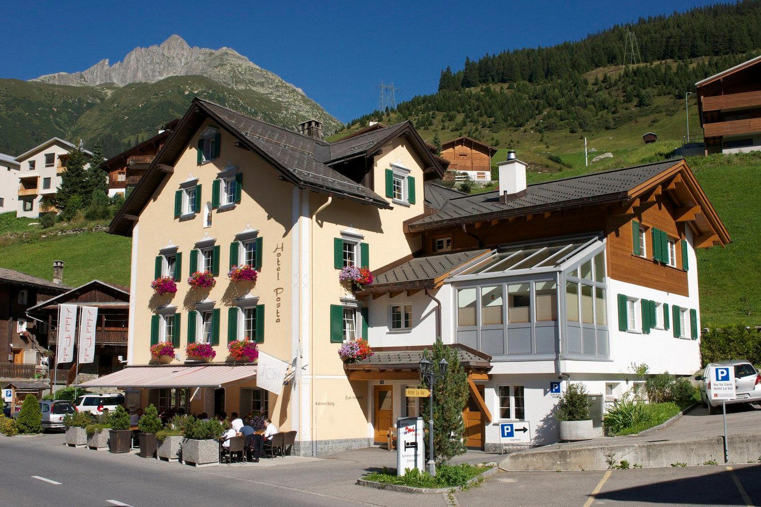 Hotel Posta restaurant in Rueras, Switzerland