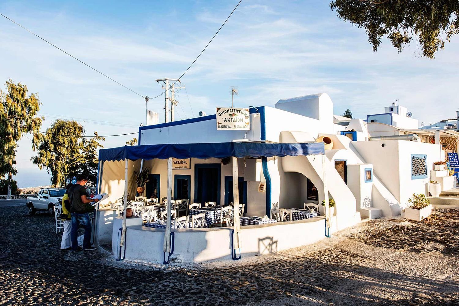 Aktaion restaurant in Firostefani, Greece