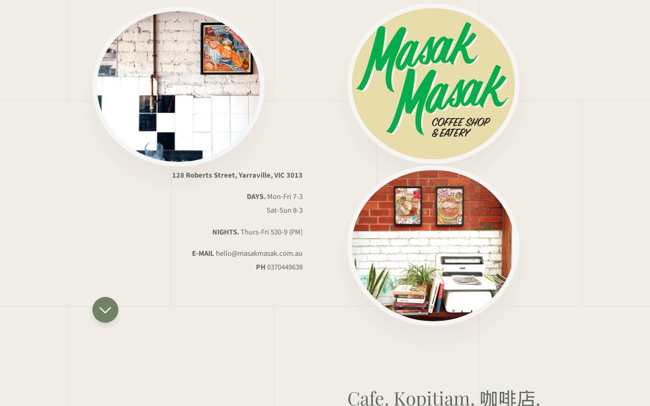 Masak Masak restaurant in Yarraville, Australia