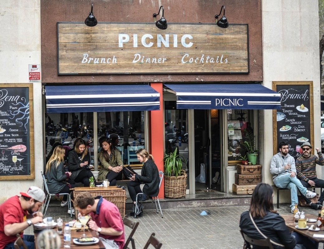 Picnic restaurant in Barcelona, Spain