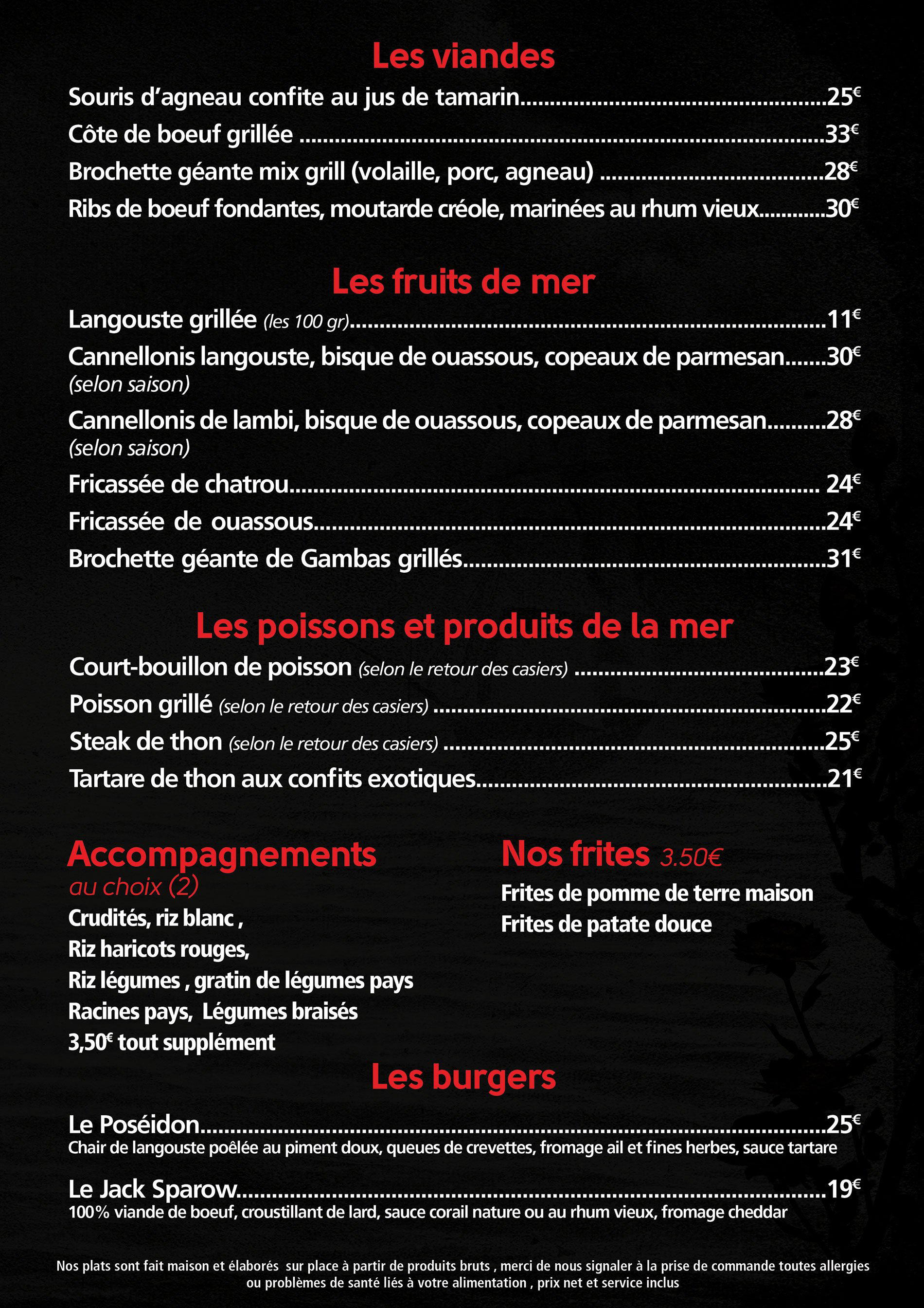 La Rhumerie du pirate restaurant in Saint Francois