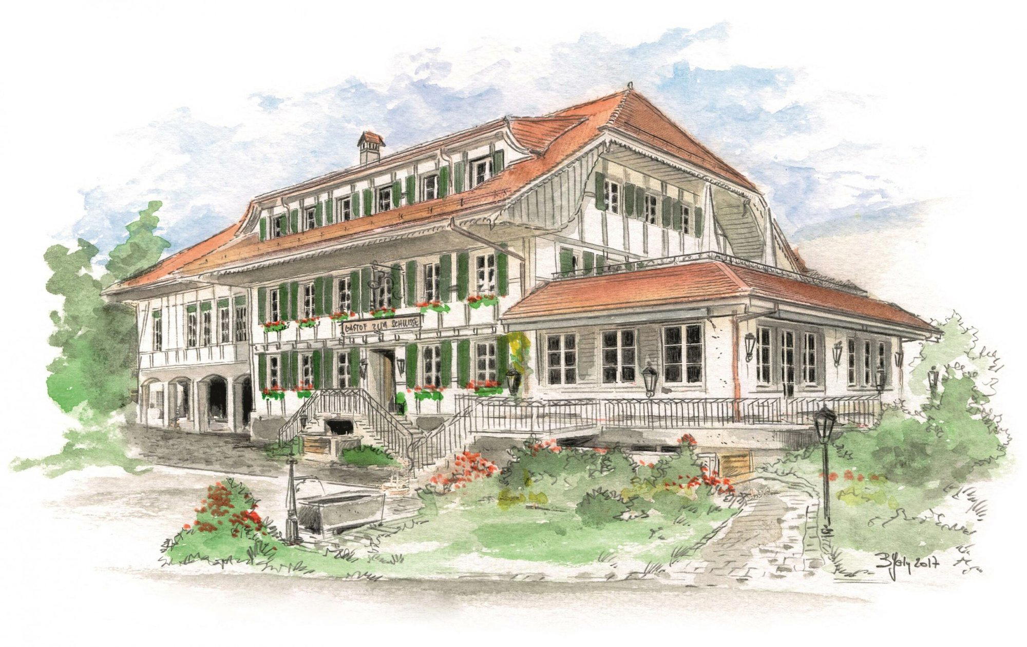 Gasthof zum Schlüssel restaurant in Ueberstorf, Switzerland