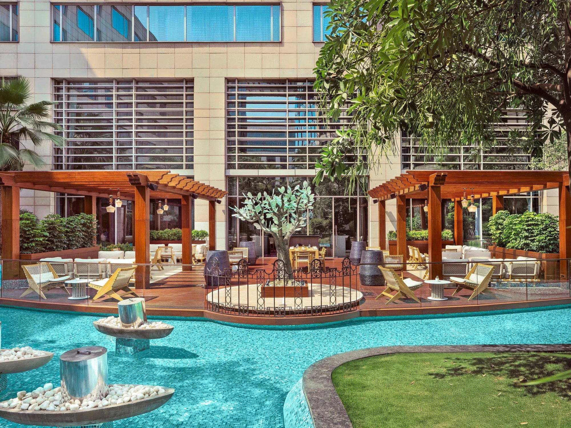 Cabanas at JW Lounge restaurant in New Delhi, India