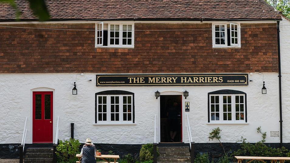 The Merry Harriers restaurant in Hambledon, United Kingdom