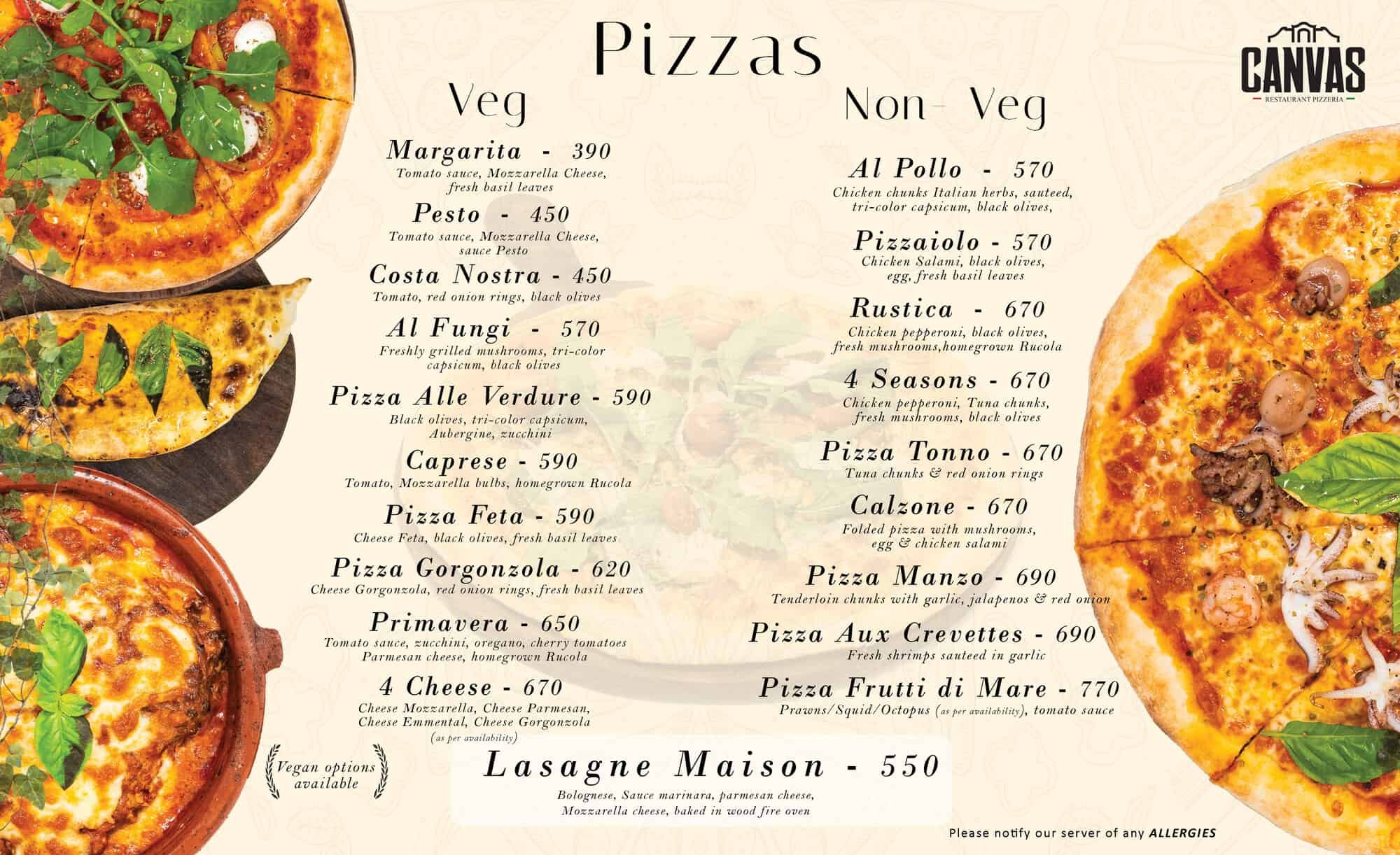 Canvas Restaurant & Pizzeria restaurant in Kochi, India