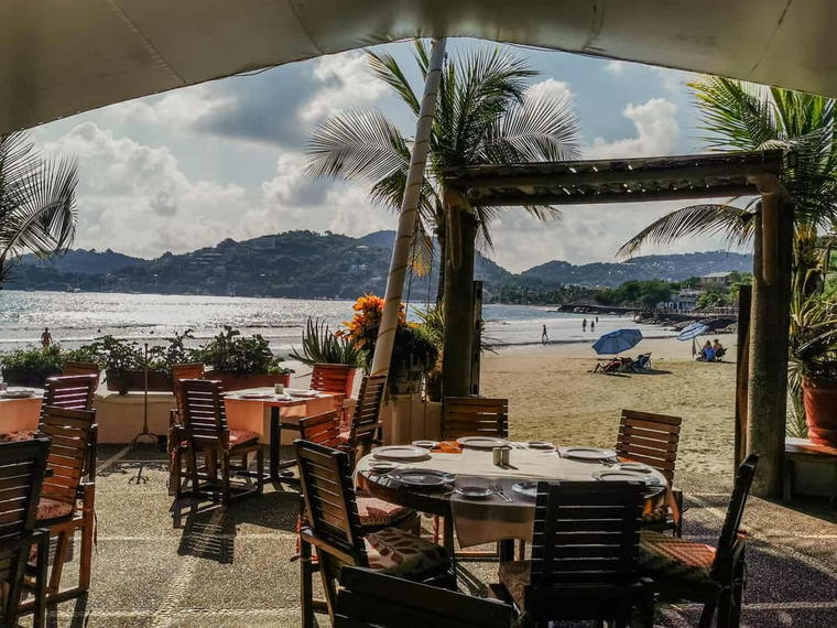 Beachfront restaurant, Zihuatanejo, Mexico