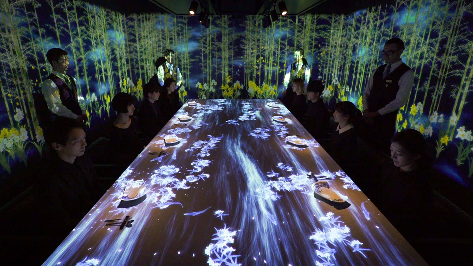 月花 MoonFlower Sagaya Ginza, Art by teamLab, Restaurant in Tokyo