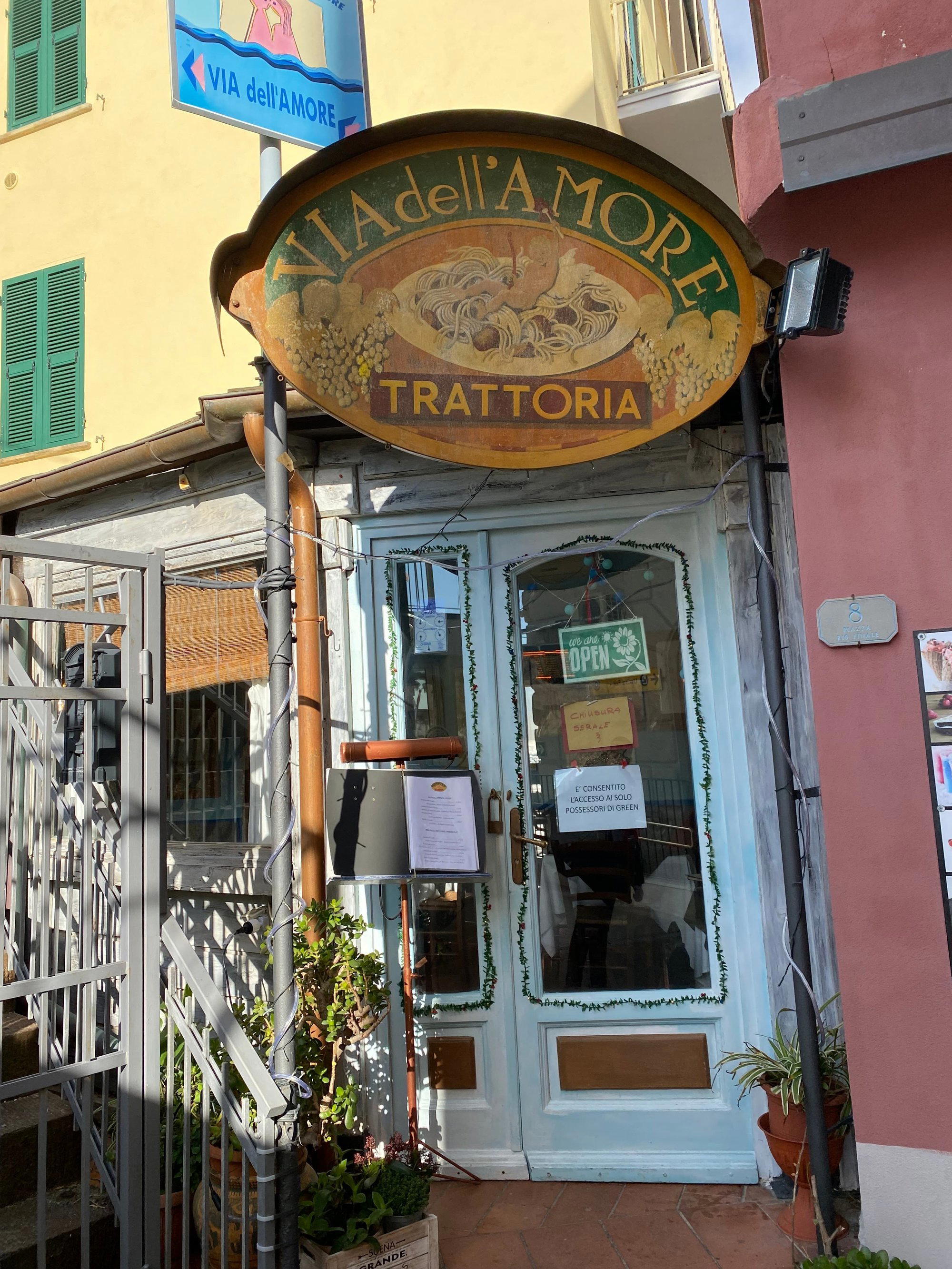Trattoria Via dell'Amore restaurant in Riomaggiore