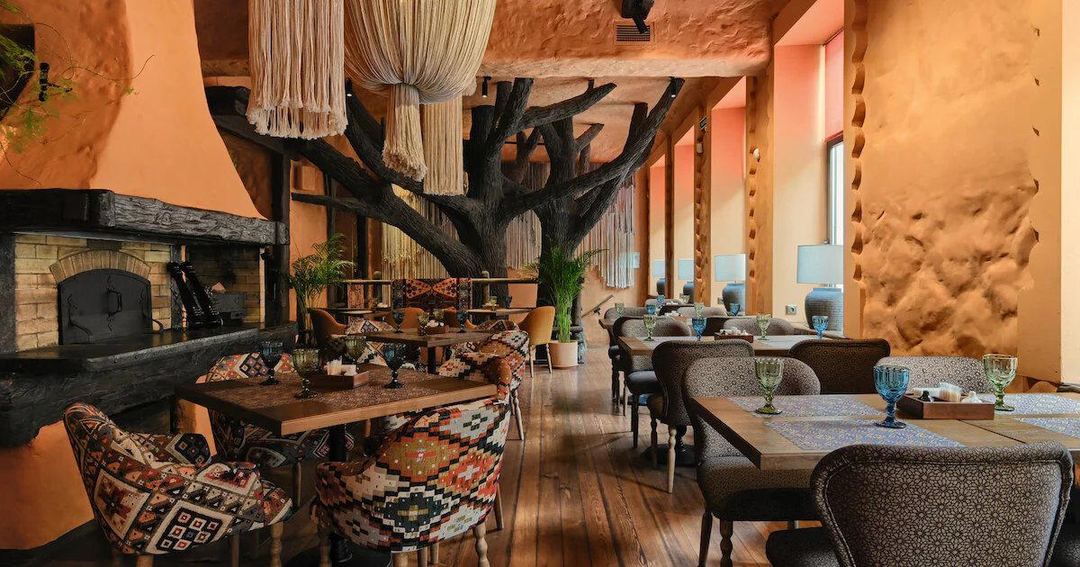 Деда Хинкали на Финлядском restaurant in Saint Petersburg, Russia