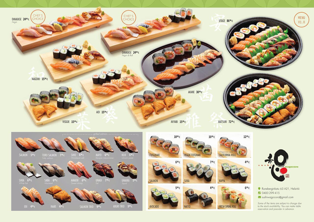 Sushi wagocoro restaurant in Helsinki, Finland