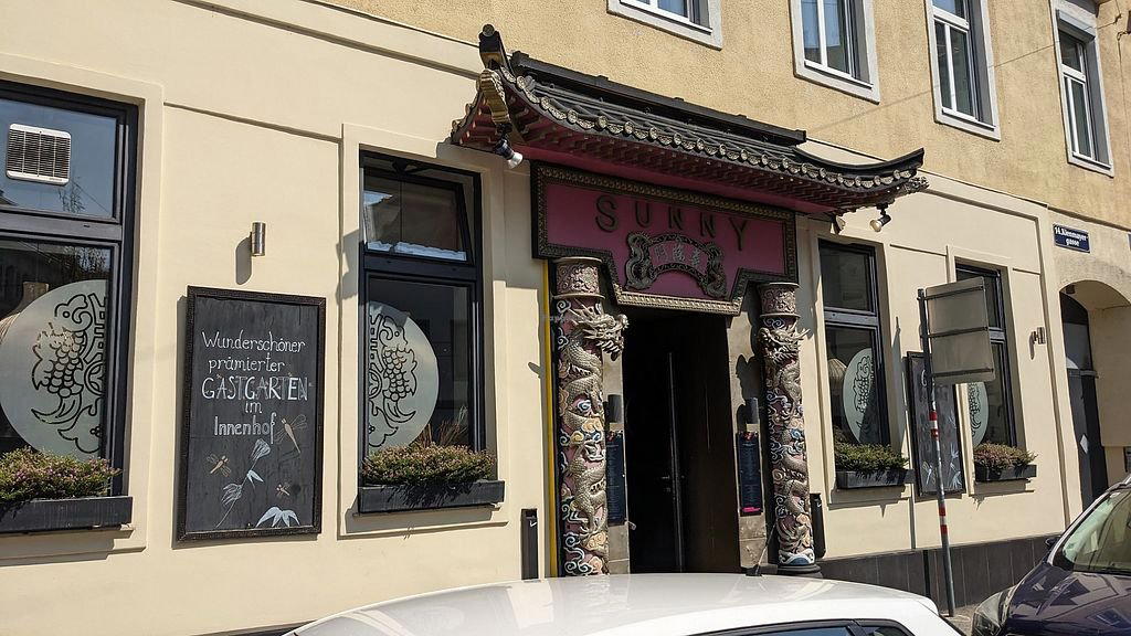 Sunny restaurant in Vienna, Austria