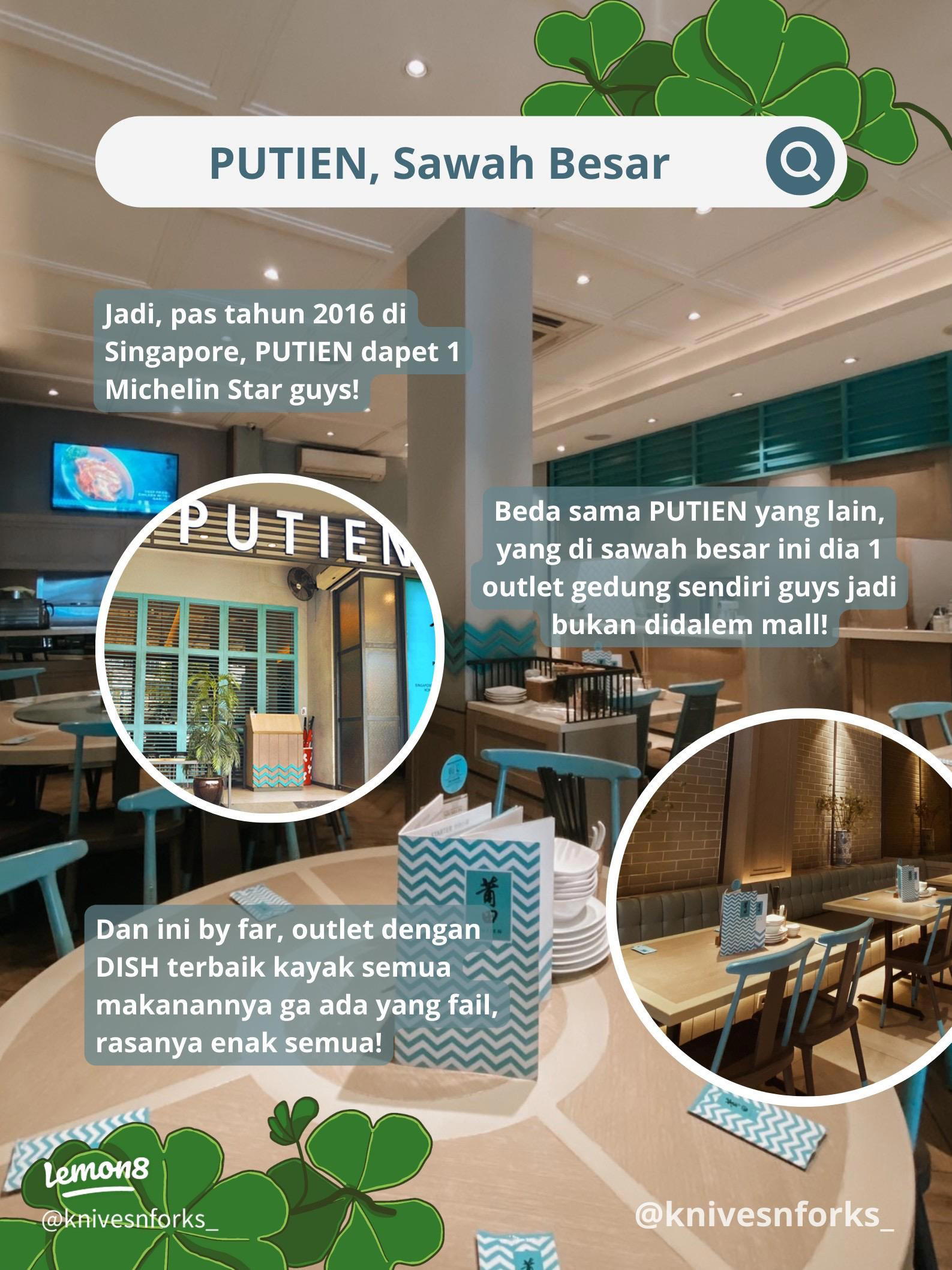 PUTIEN - Sawah Besar restaurant in Jakarta, Indonesia