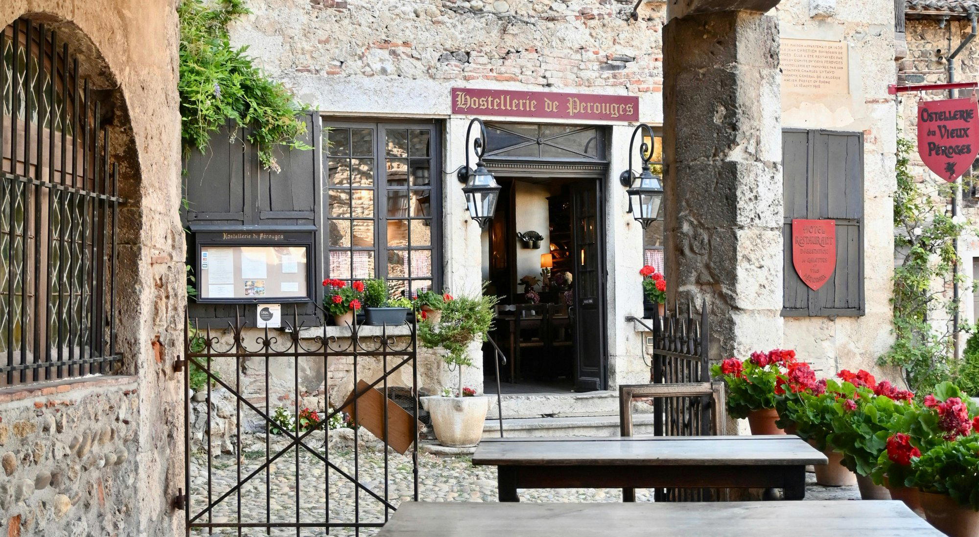 Hostellerie de Pérouges restaurant in Perouges, France