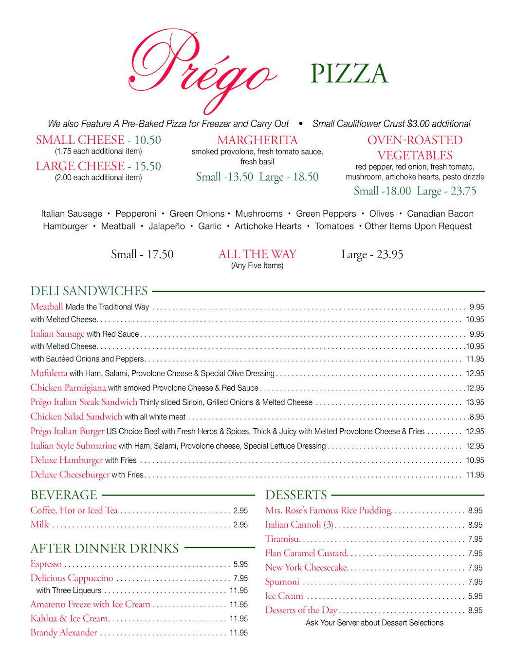 Prego Pasta House restaurant in Dallas, United States