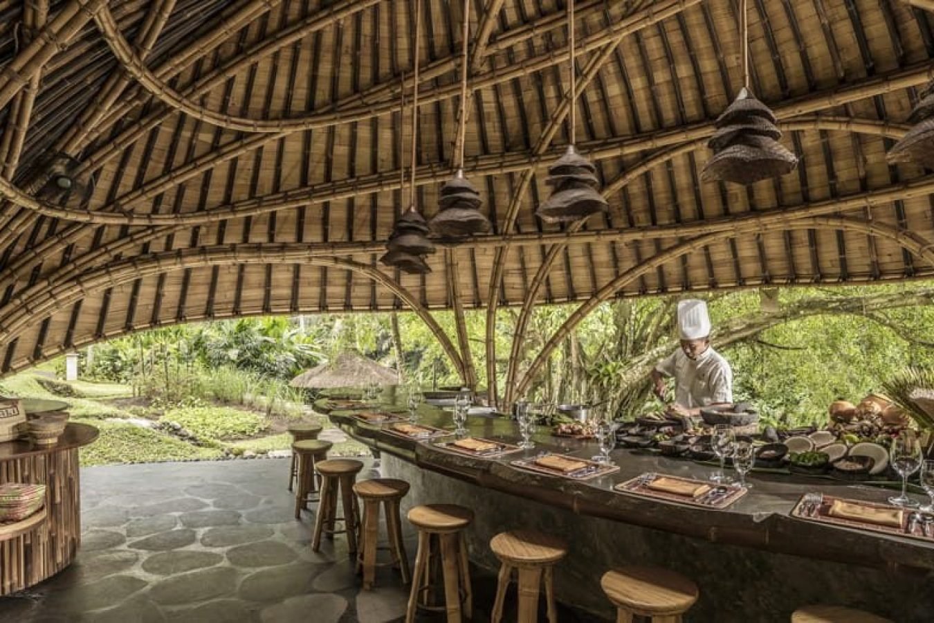 Four Seasons Bali at Sayan restaurant in Gianyar, Indonesia
