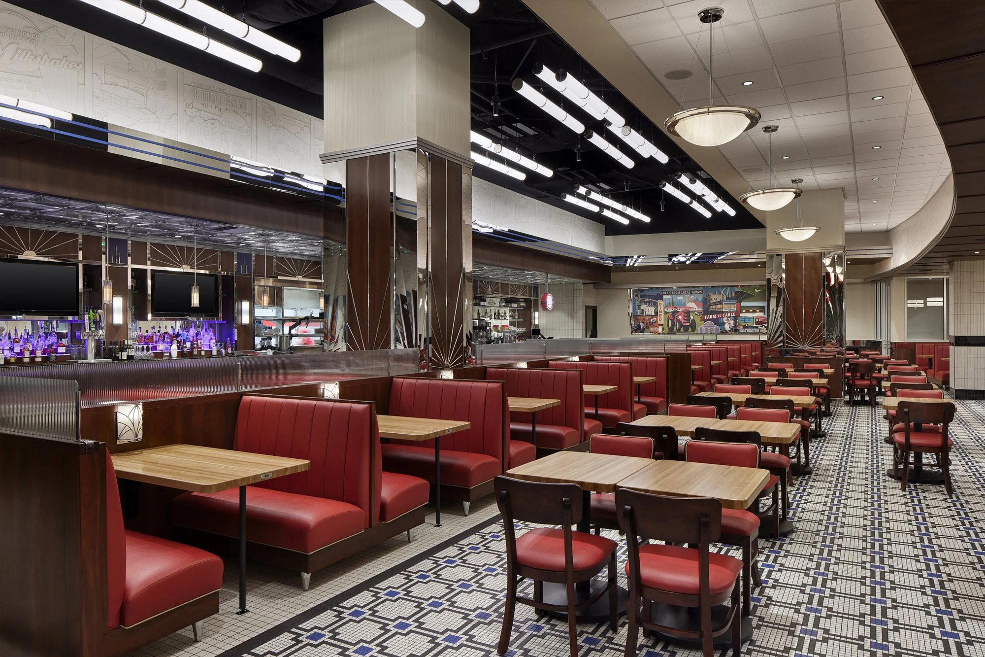 Silver Diner restaurant in Arlington, United States