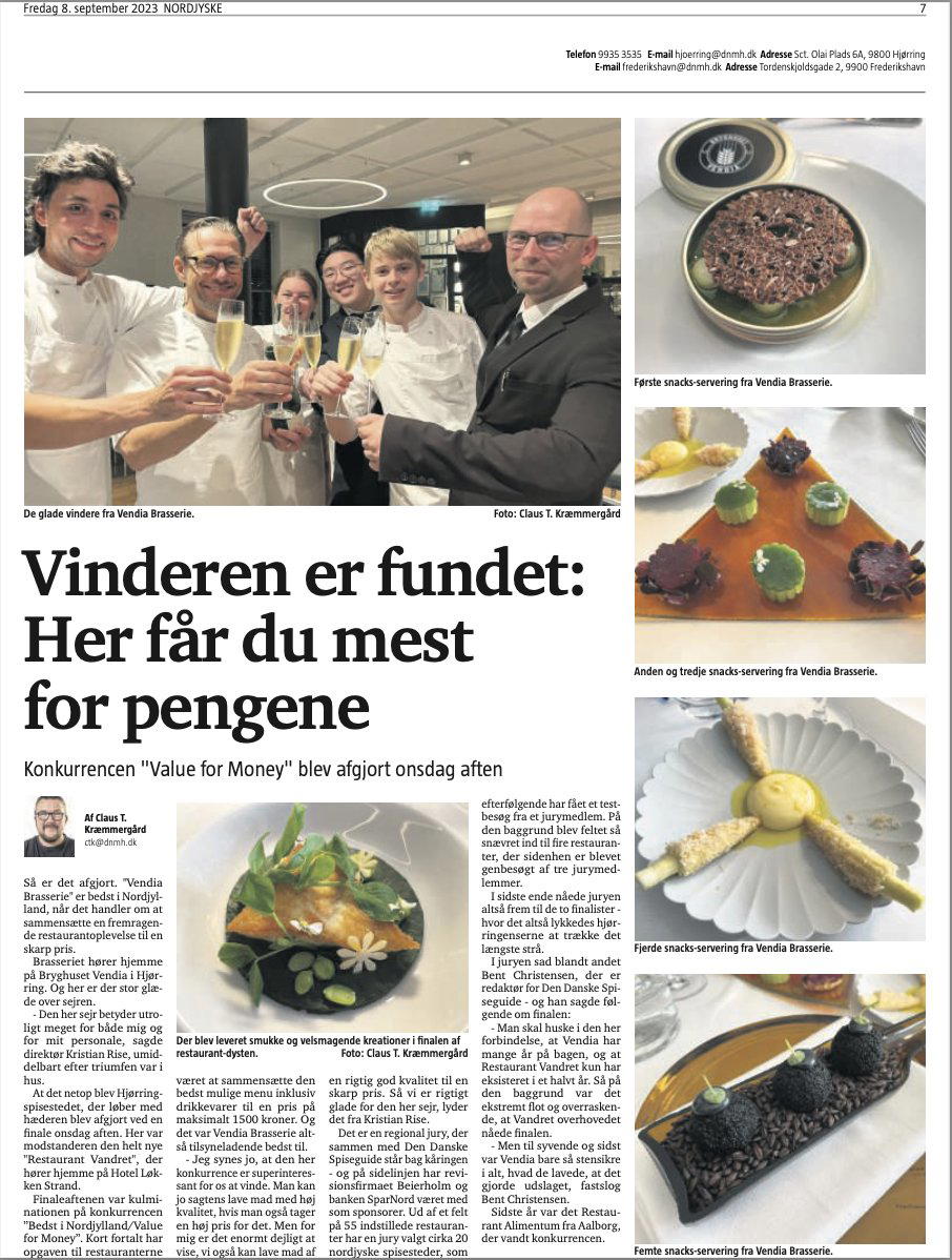 Bryghuset Vendia ApS restaurant in Hjørring