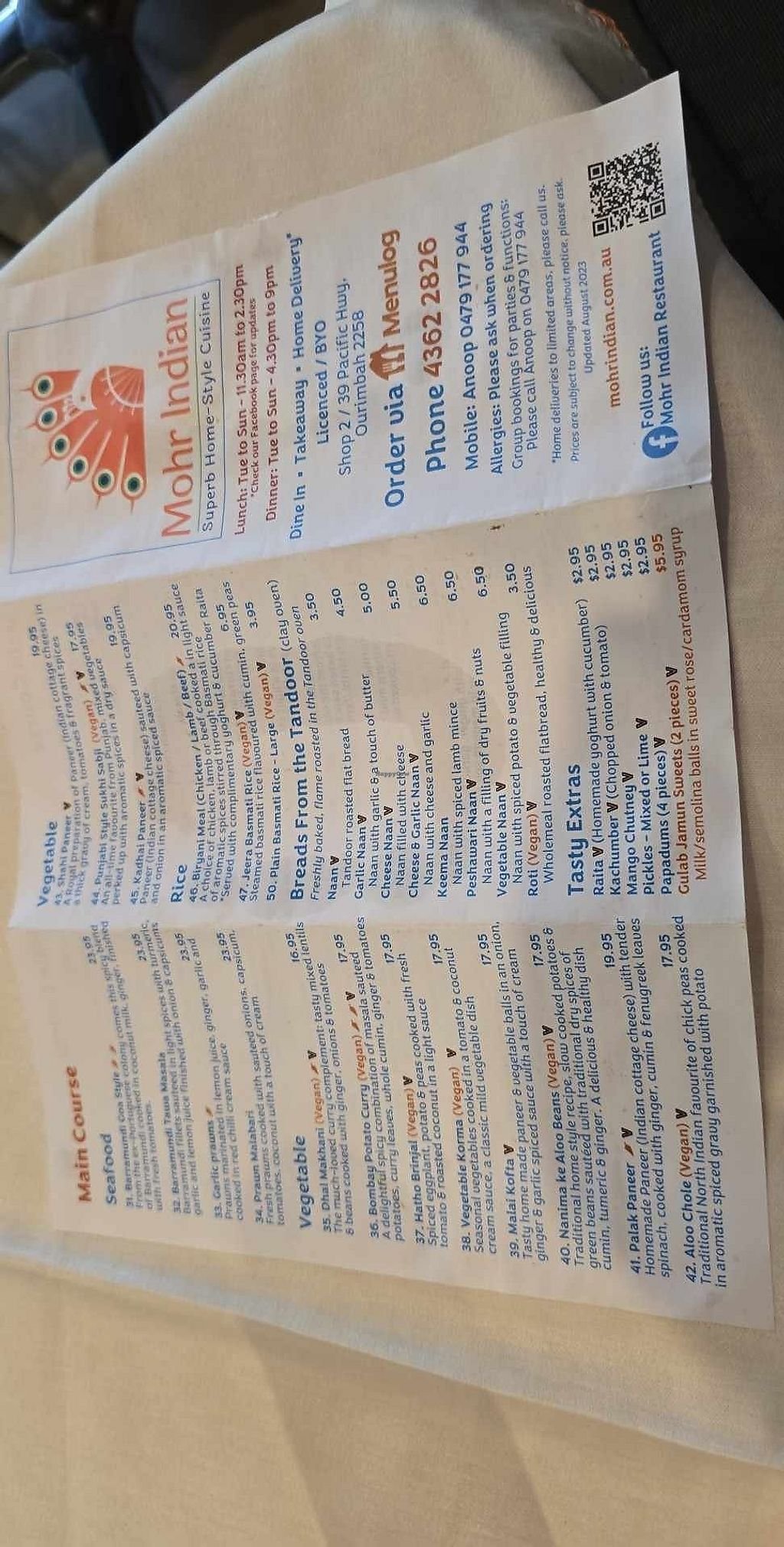 Mohr Indian Restaurant, Restaurant in Ourimbah